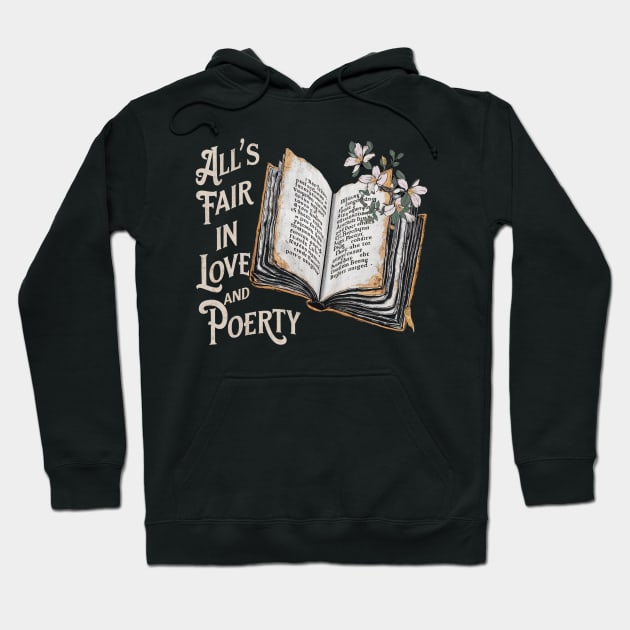 all s fair in love and poetry book and jasmine Hoodie by Aldrvnd